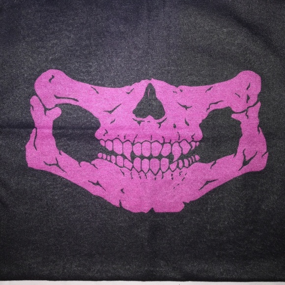 Pink Skull Motorcycle Face Bandanas - Picture 2 of 4